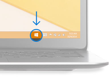 Rechte untere Ecke des Desktop mit dem Windows-Symbol und dem Hinweis