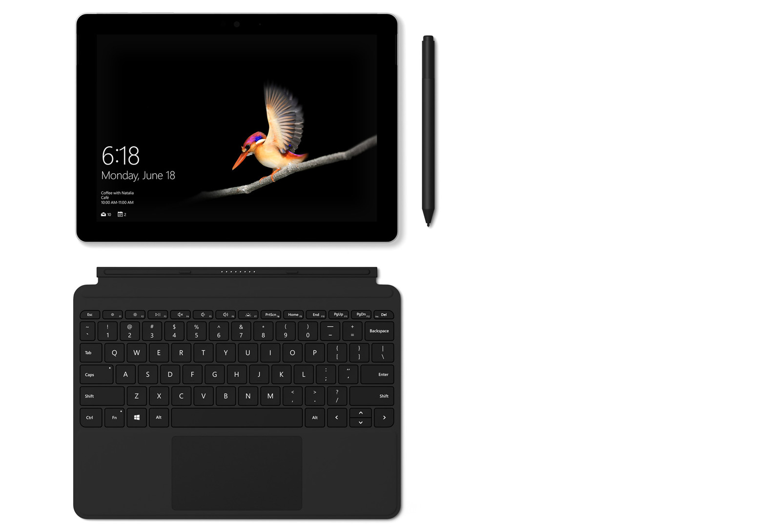Surface Go with Surface Type Cover and Surface Pen.