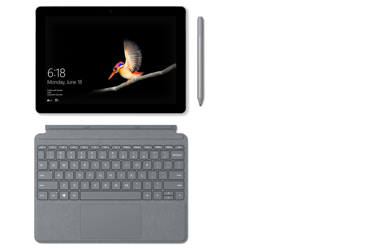 Surface Go with Surface Type Cover and Surface Pen.