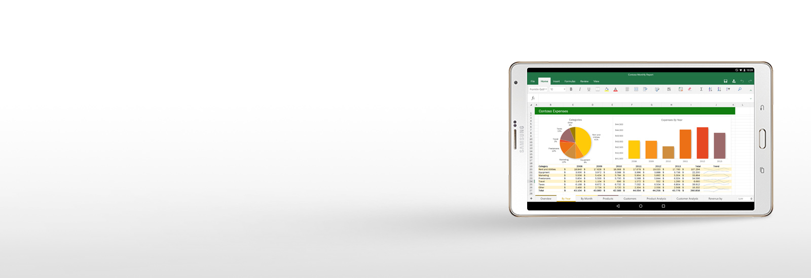 Excel on Android tablet