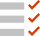 Graphic icon of three steps with checkmarks