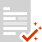 Graphic icon of a screen or document with a checkmark