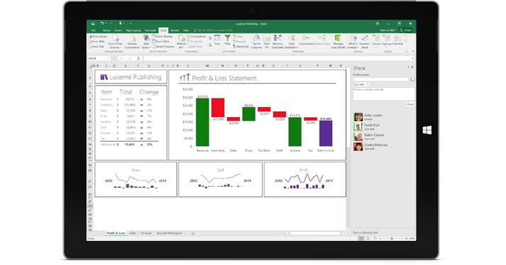 Screenshot of the Share page in Excel, with the Invite people option selected.