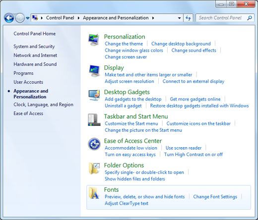 Windows Appearance Themes Vista