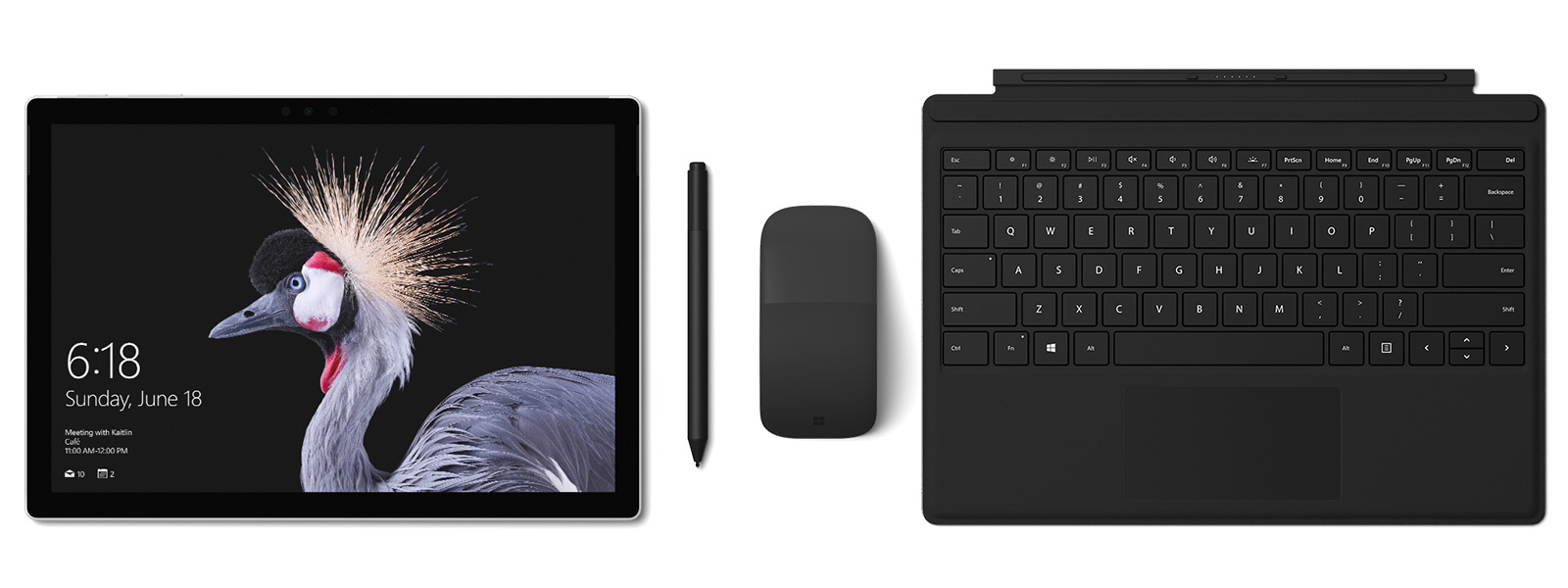 Image of Surface Pro with Surface Pro Signature Type Cover and Surface Pen in black. Surface Pen accompanies. image 