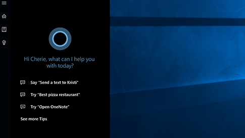 Cortana launch screen