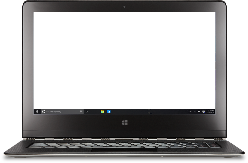 Laptop with Windows 10 Start menu