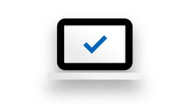 Icono de computadora con una marca de verificación