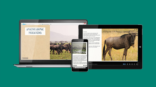 Easily bring your ideas to life on the web with Sway.