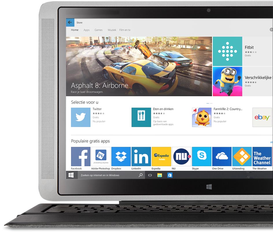 Laptop met de Windows Store afgebeeld